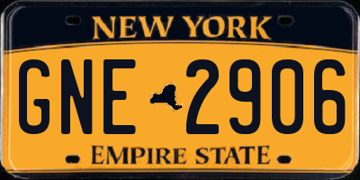 NY license plate GNE2906