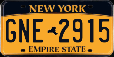 NY license plate GNE2915