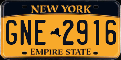 NY license plate GNE2916
