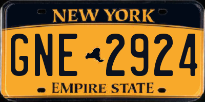 NY license plate GNE2924