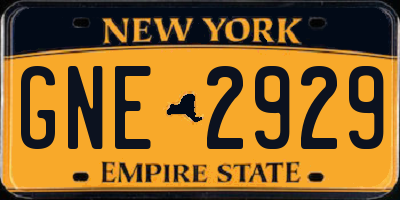 NY license plate GNE2929