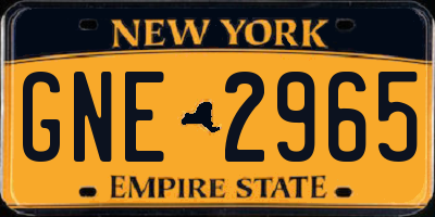 NY license plate GNE2965