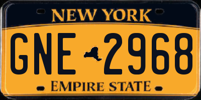 NY license plate GNE2968