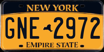 NY license plate GNE2972