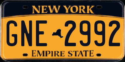 NY license plate GNE2992