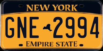 NY license plate GNE2994