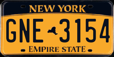 NY license plate GNE3154