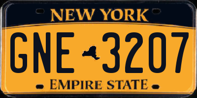 NY license plate GNE3207