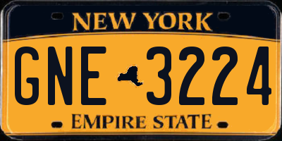 NY license plate GNE3224