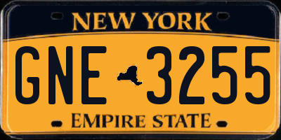 NY license plate GNE3255