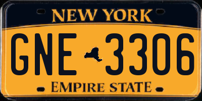 NY license plate GNE3306