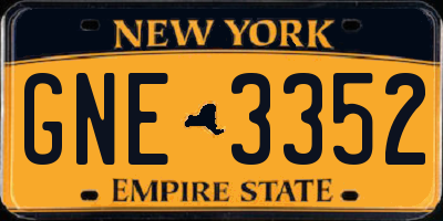 NY license plate GNE3352