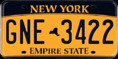 NY license plate GNE3422