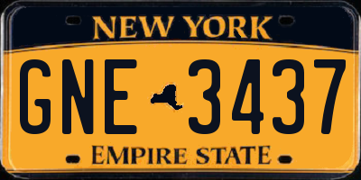 NY license plate GNE3437