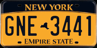 NY license plate GNE3441
