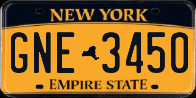 NY license plate GNE3450