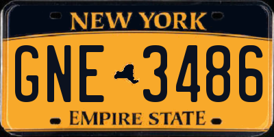 NY license plate GNE3486
