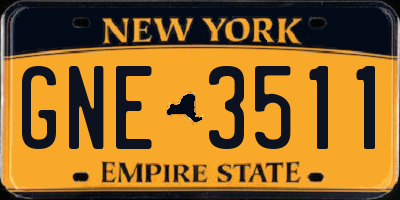 NY license plate GNE3511