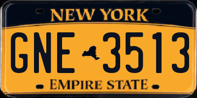 NY license plate GNE3513