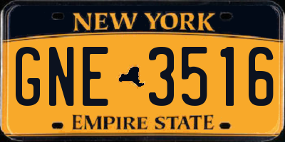 NY license plate GNE3516