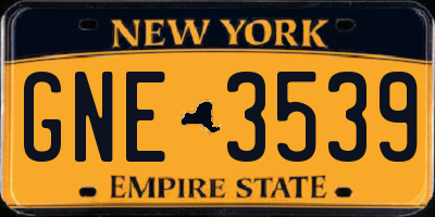 NY license plate GNE3539