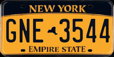 NY license plate GNE3544