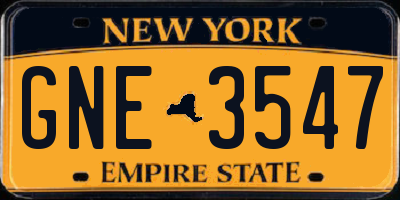 NY license plate GNE3547