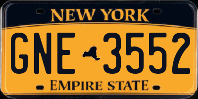 NY license plate GNE3552