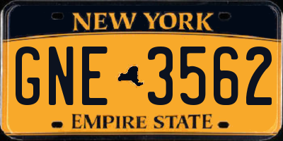 NY license plate GNE3562