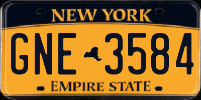 NY license plate GNE3584