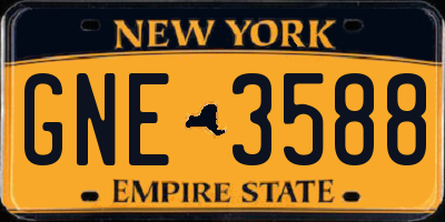 NY license plate GNE3588