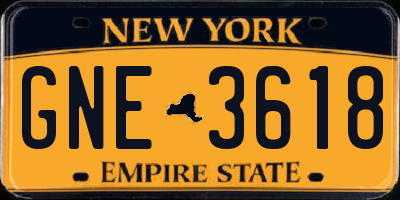NY license plate GNE3618