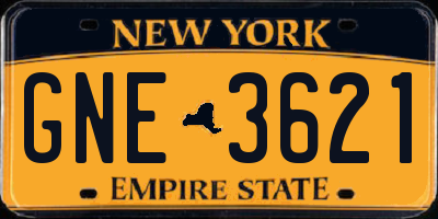 NY license plate GNE3621