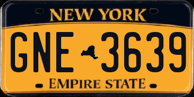 NY license plate GNE3639