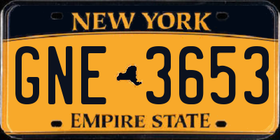 NY license plate GNE3653