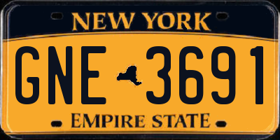 NY license plate GNE3691