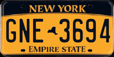 NY license plate GNE3694