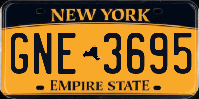 NY license plate GNE3695
