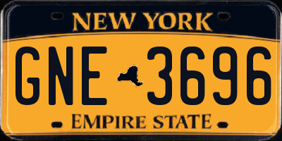 NY license plate GNE3696