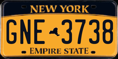 NY license plate GNE3738