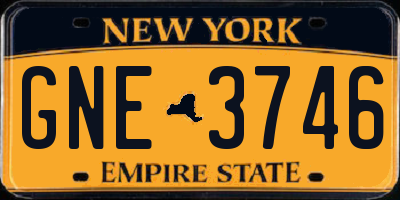 NY license plate GNE3746