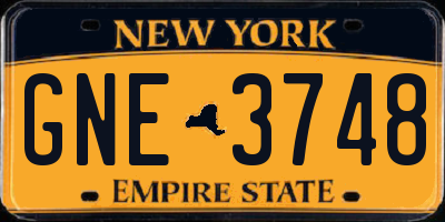 NY license plate GNE3748