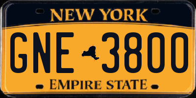 NY license plate GNE3800