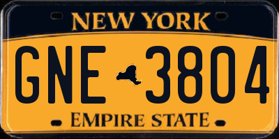 NY license plate GNE3804