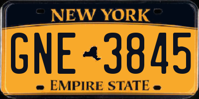 NY license plate GNE3845