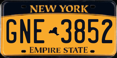 NY license plate GNE3852