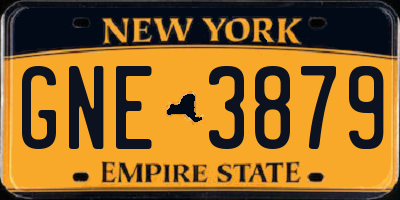 NY license plate GNE3879