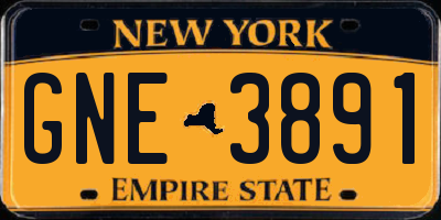 NY license plate GNE3891