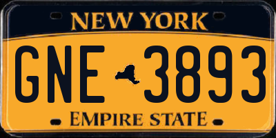 NY license plate GNE3893