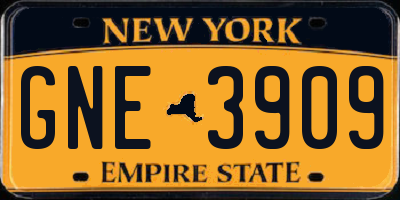 NY license plate GNE3909